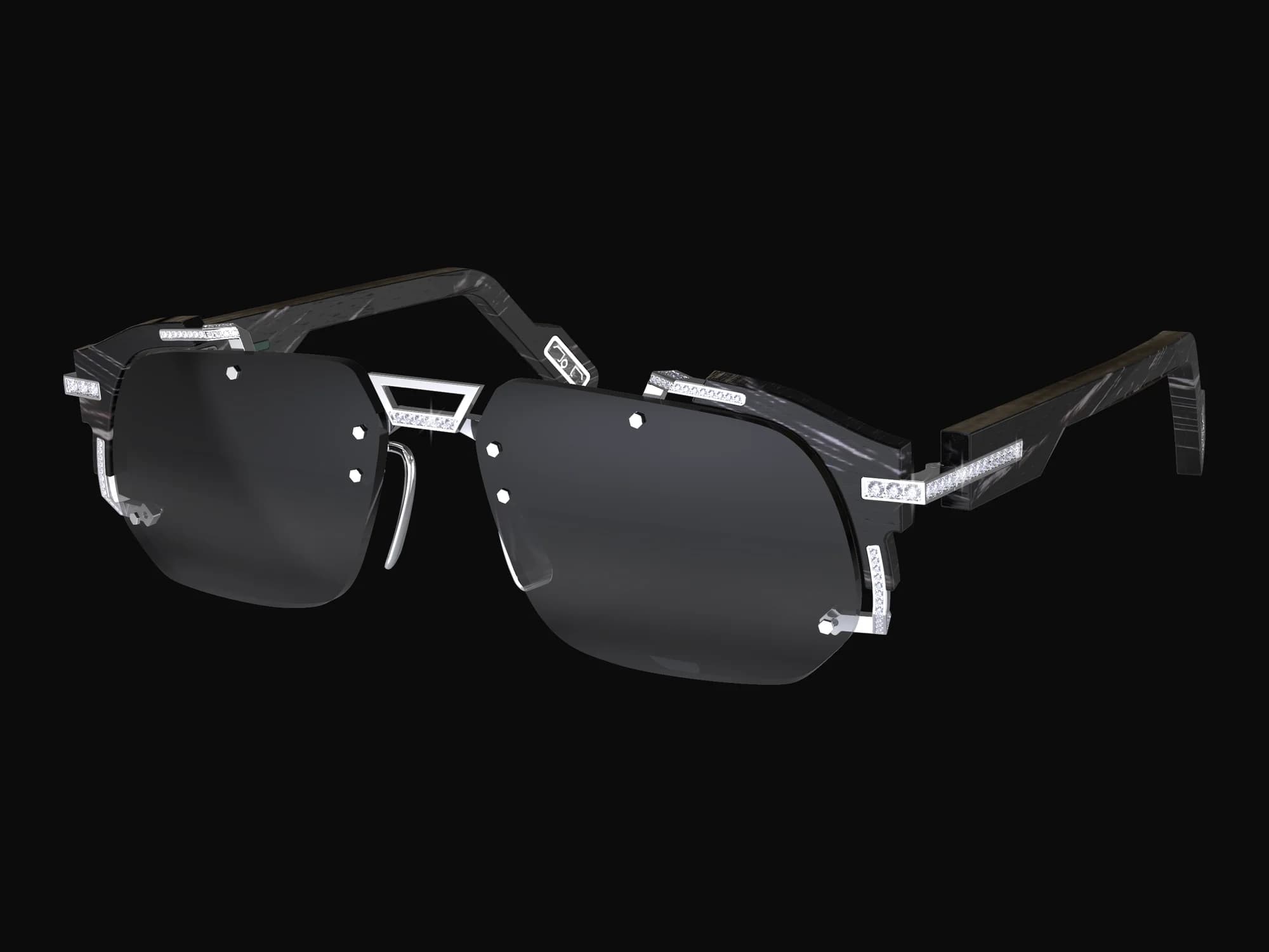 Barite sunglasses in buffalo horn and silver