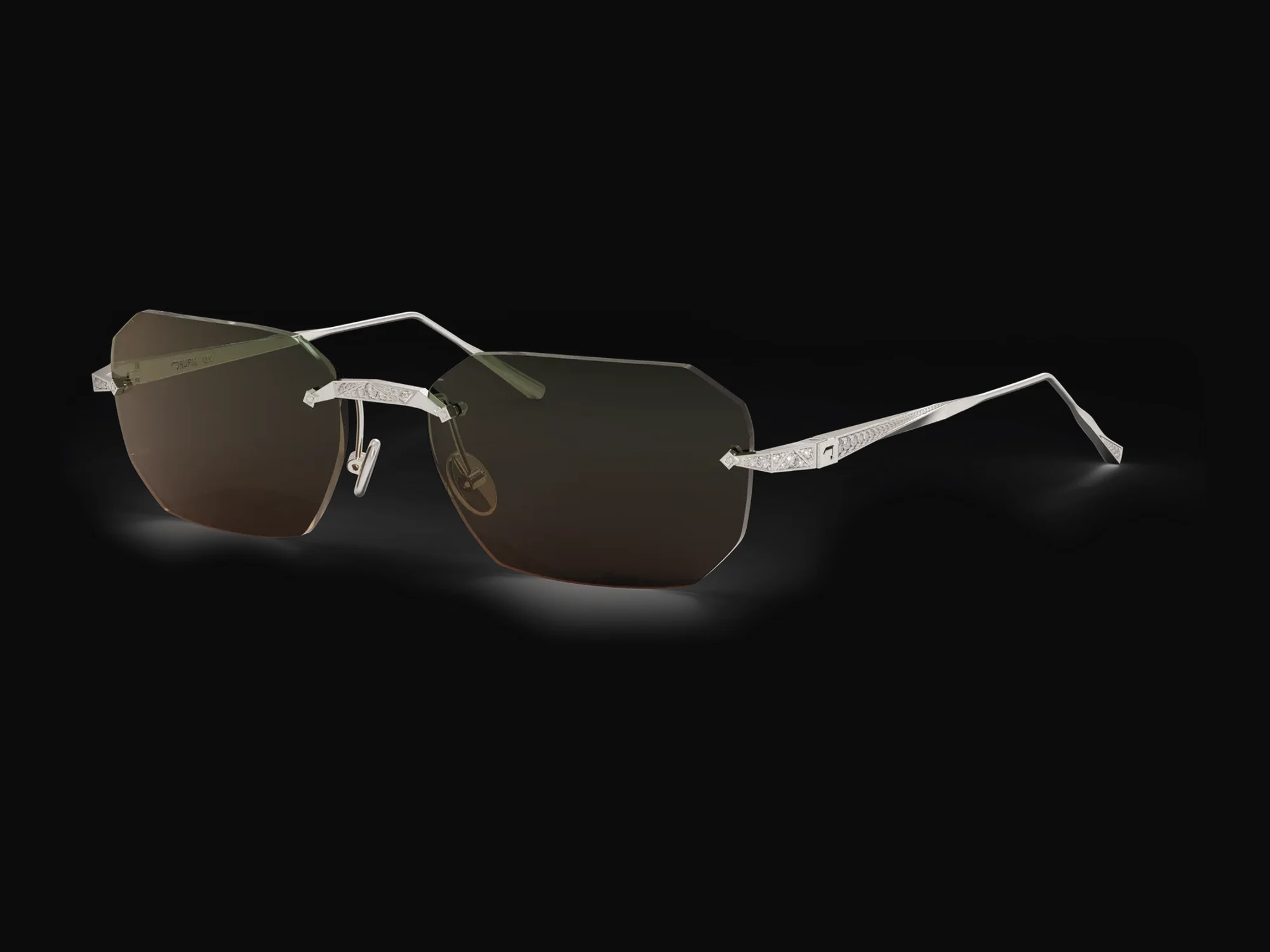 Galena rimless sunglasses with twisted temples